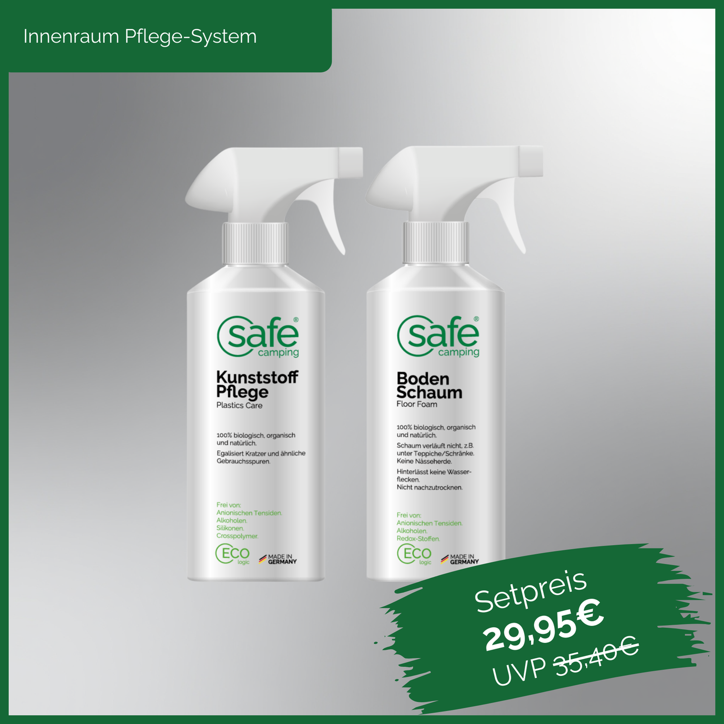 Interior care system – special cleaner for plastic and flooring in caravans