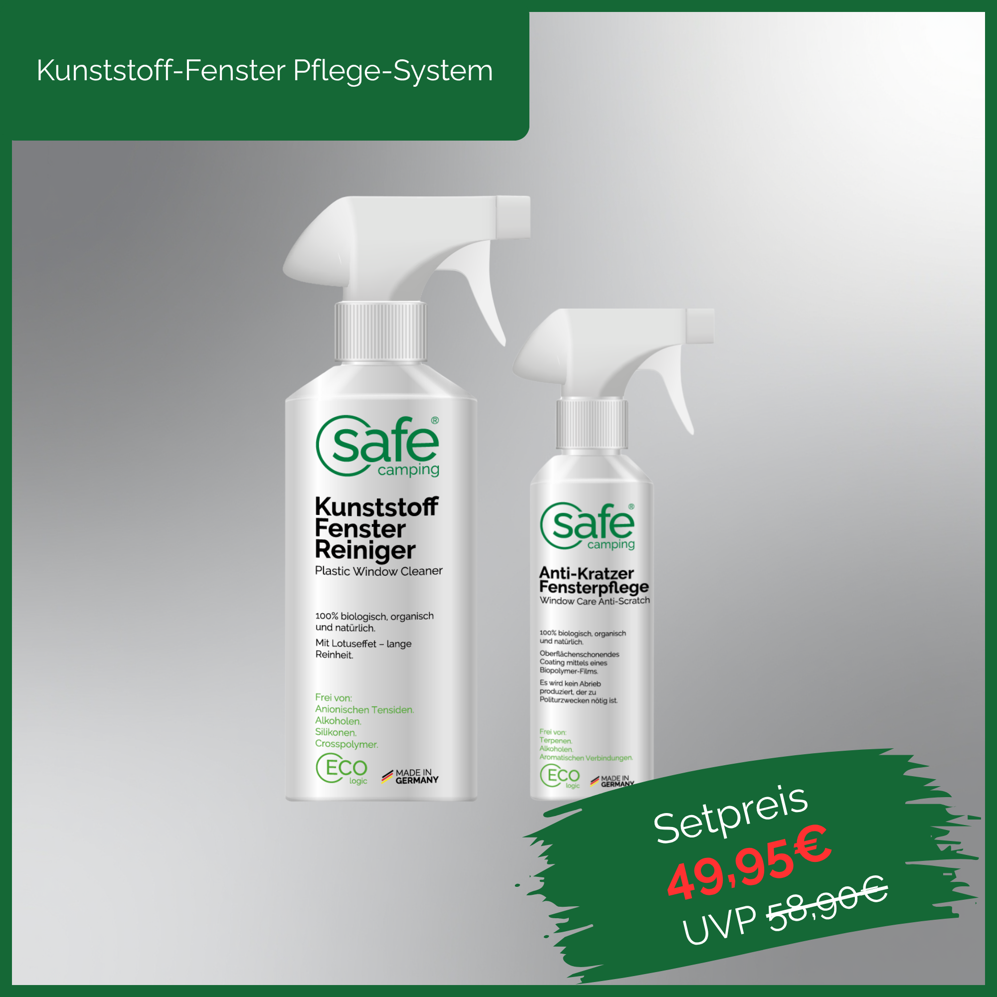 Kunststoff-Fenster Pflege-System - sichere Reinigung aller Kunststoff-Fenster