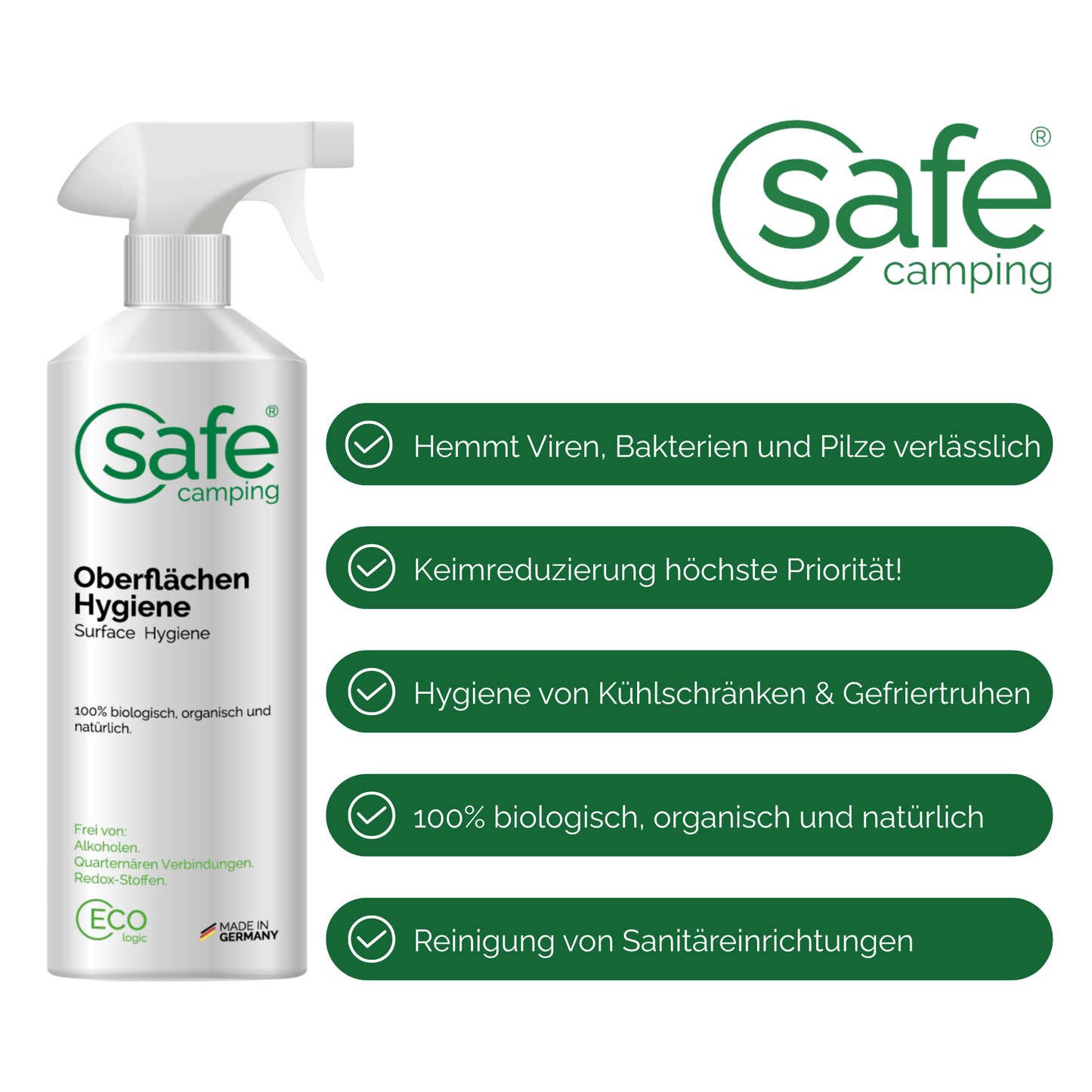 Hemmt Viren, Bakterien und Pilze verlässlich. Keimreduzierung hat höchste Priorität Hygiene von Kühlschränken & Gefriertruhen. Reinigung von Sanitäreinrichtungen. 