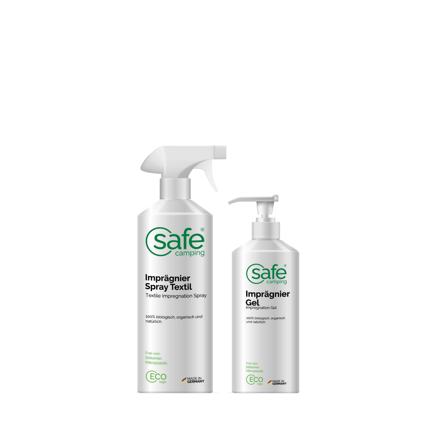Imprägnierungs-Combo "Sicher & Trocken" mit Imprägnier Spray Textil und Imprägnier Gel für Zeltdichtungen.