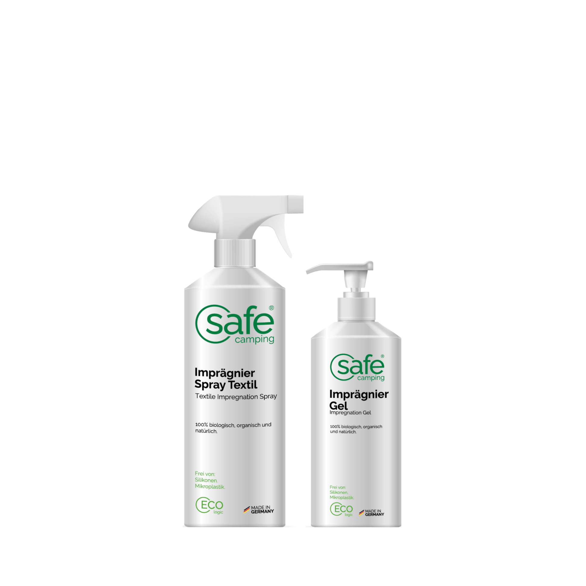 Imprägnierungs-Combo "Sicher & Trocken" mit Imprägnier Spray Textil und Imprägnier Gel für Zeltdichtungen.