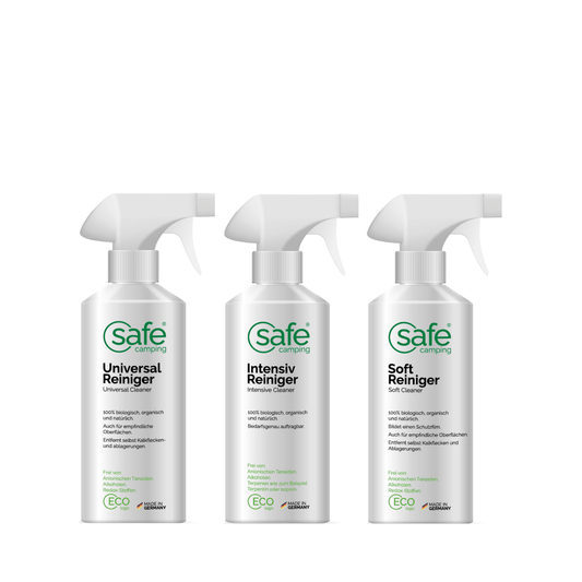 Reinigungs-Combo “Dichtmassen-Profi” mit Universal-, Intensiv- und Soft-Reiniger von SAFE CAMPING