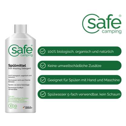 Spülmittel Camping biologisch - 100% biologisch und natürlich, ohne umweltschädliche Zusätze.